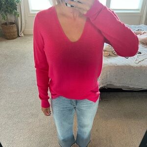 GAP Bright Pink V-Neck Sweater